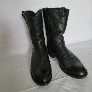 Dan Post J0323 Cowboy Western Black Leather Boots Mens Size 10 D‎